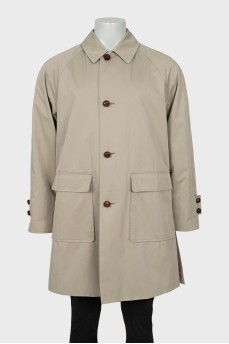 Mens vintage button down trench coat