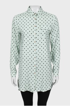 Long shirt with polka dot print