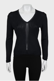Knitted pullover in black