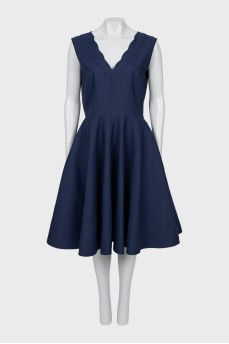 Navy blue V-neck dress