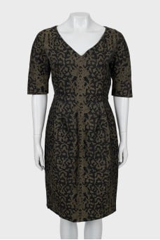 Fitted dress in animal print