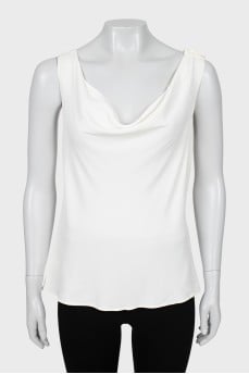 White fitted tank top
