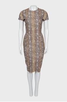 Animal print bodycon dress with tag
