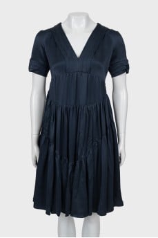 Silk dress with short sleeves