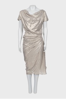 Silver dress with draping