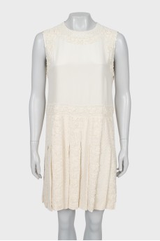 A-line dress with beaded embroidery