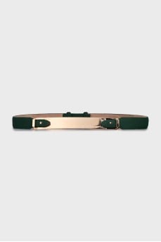 Textile belt with gold buckle