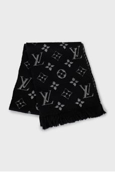 Lurex scarf with signature print