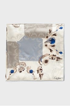 Square silk scarf with print