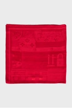 Silk scarf with signature pattern