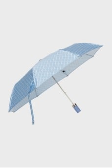 Blue umbrella with brand logo