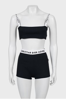 Set of top and shorts with perforation