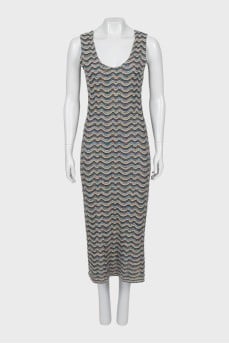 Knitted dress with a tight fit