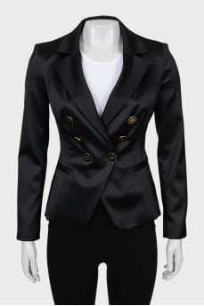 Fitted jacket with tag