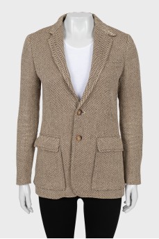 Fitted jacket with patch pockets