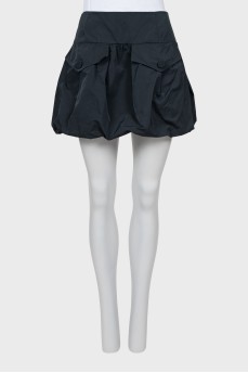 Fitted skirt in dark blue