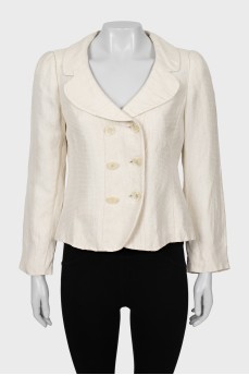 Double-breasted jacket in beige