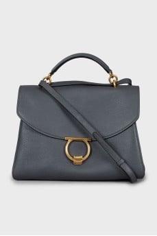 Gray satchel bag