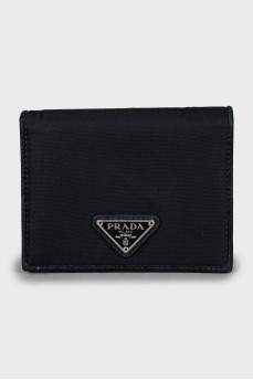 Textile wallet with brand logo