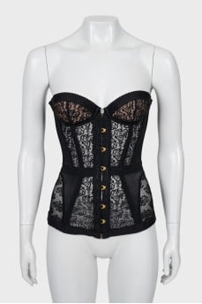 Lace corset with tag