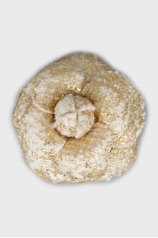 Textile brooch in gold color