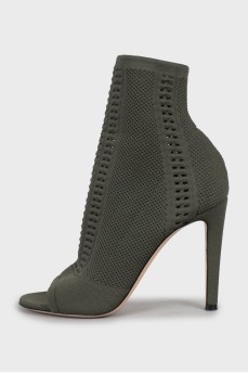 Textile ankle boots with perforation