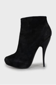 Black high heel ankle boots