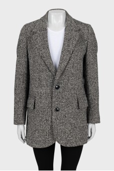 Black and white straight cut jacket