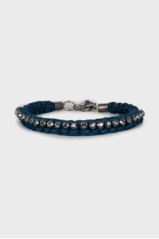 Braided necklace decorated with rhinestones