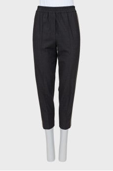 Tapered trousers with stripes