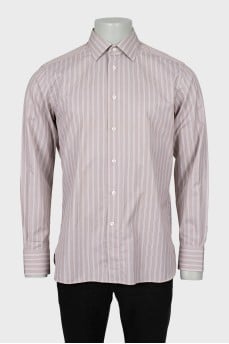 Men's fitted shirt with striped print
