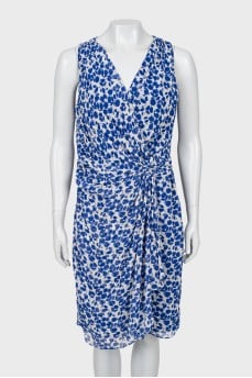 Printed dress with draping