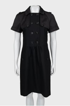 Double-breasted dress with collar