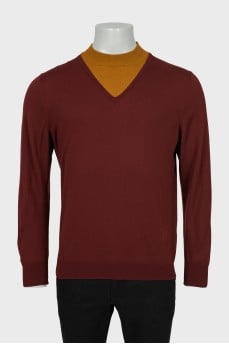 Men's jumper with contrast collar