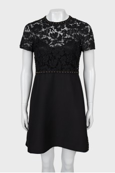 Black dress with lace top