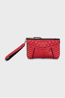 Quilted clutch with gold hardware