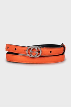 Orange leather belt