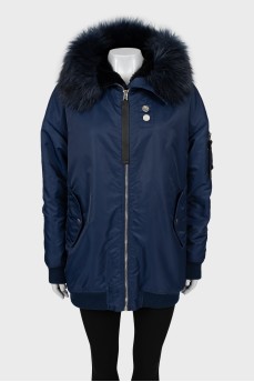 Blue jacket with fur inside