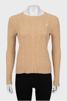 Textured sweater made of wool and cashmere