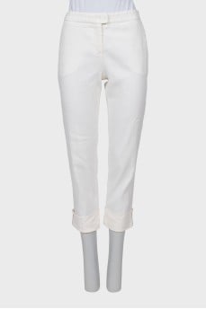 White linen and cotton trousers