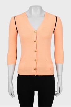 Wool cardigan with 3/4 sleeves