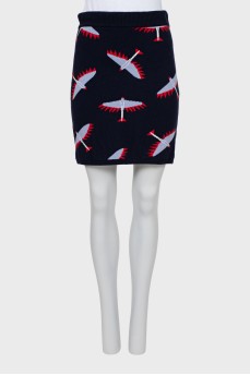 Wool and cashmere pencil skirt