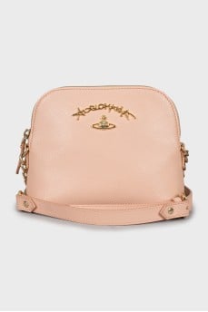 Pink embossed leather bag
