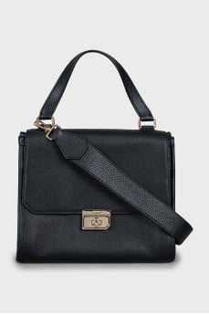 Satchel bag with gold hardware