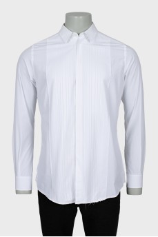 Men's white straight cut shirt