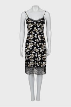 Floral print dress with straps
