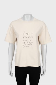 Loose T-shirt with embroidered print