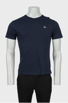 Men's T-shirt with embroidered brand logo