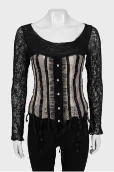 Knitted fitted blouse