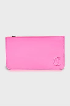 Leather wallet with tag